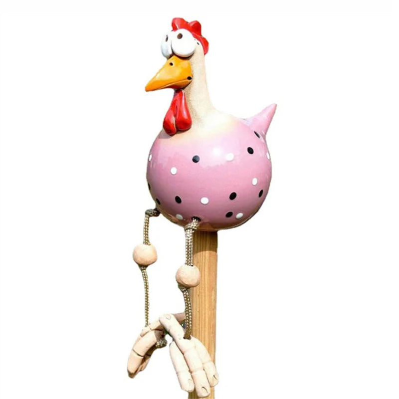 Funny Chicken Fence Decor