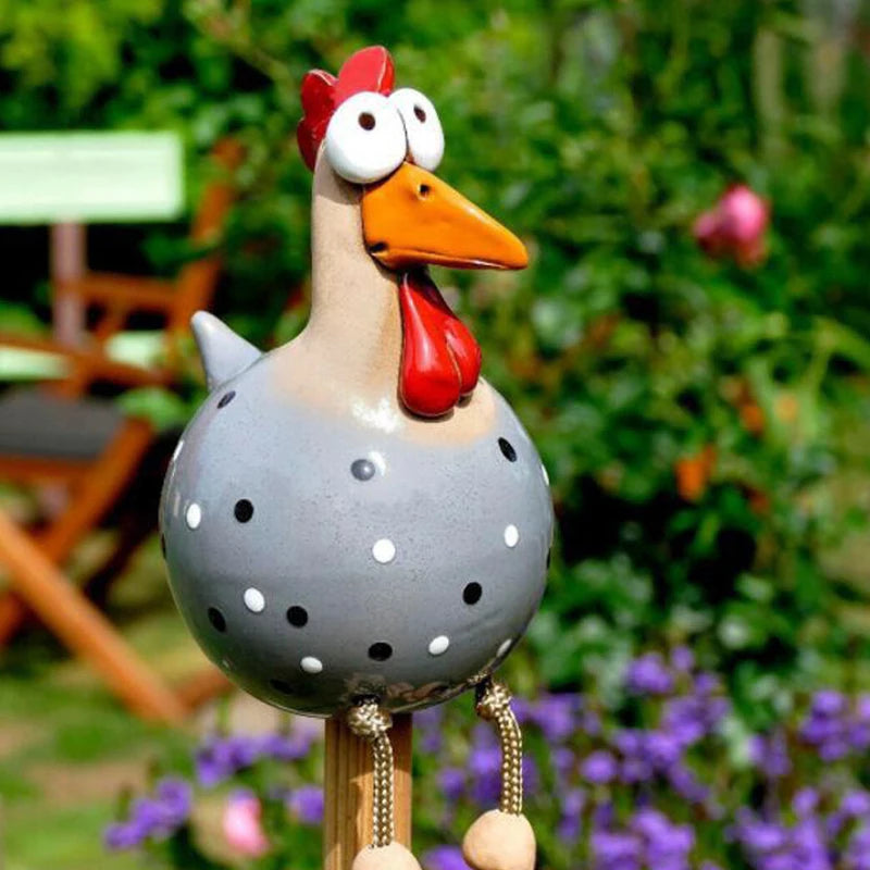 Funny Chicken Fence Decor