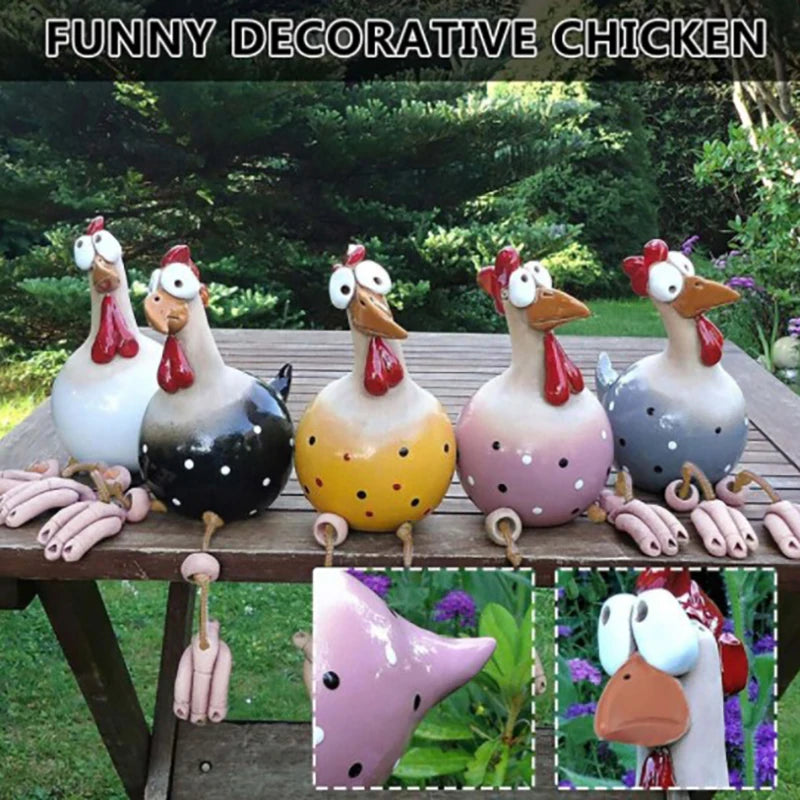 Funny Chicken Fence Decor