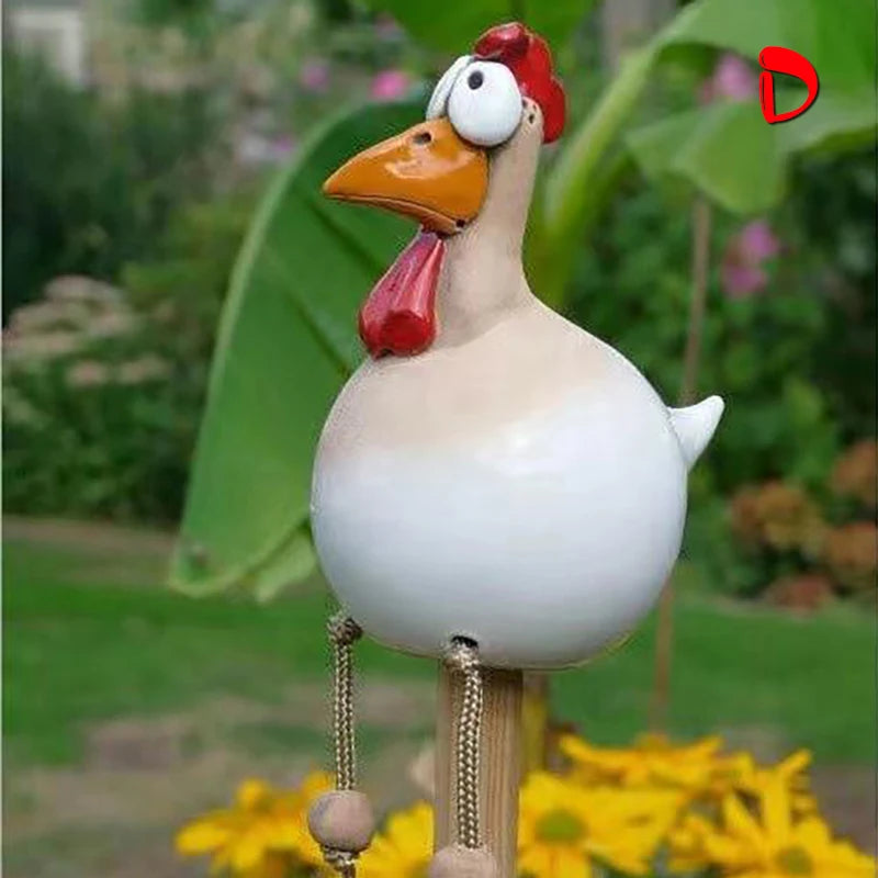 Funny Chicken Fence Decor