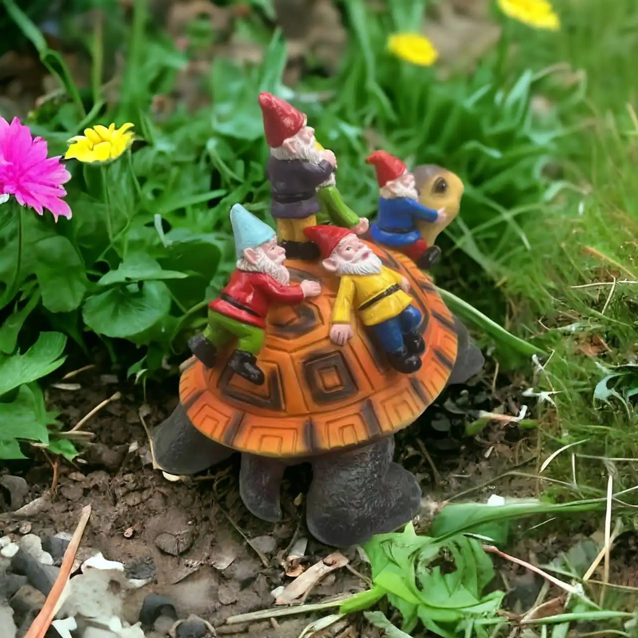 Garden Gnome Turtle Statues Yard Art