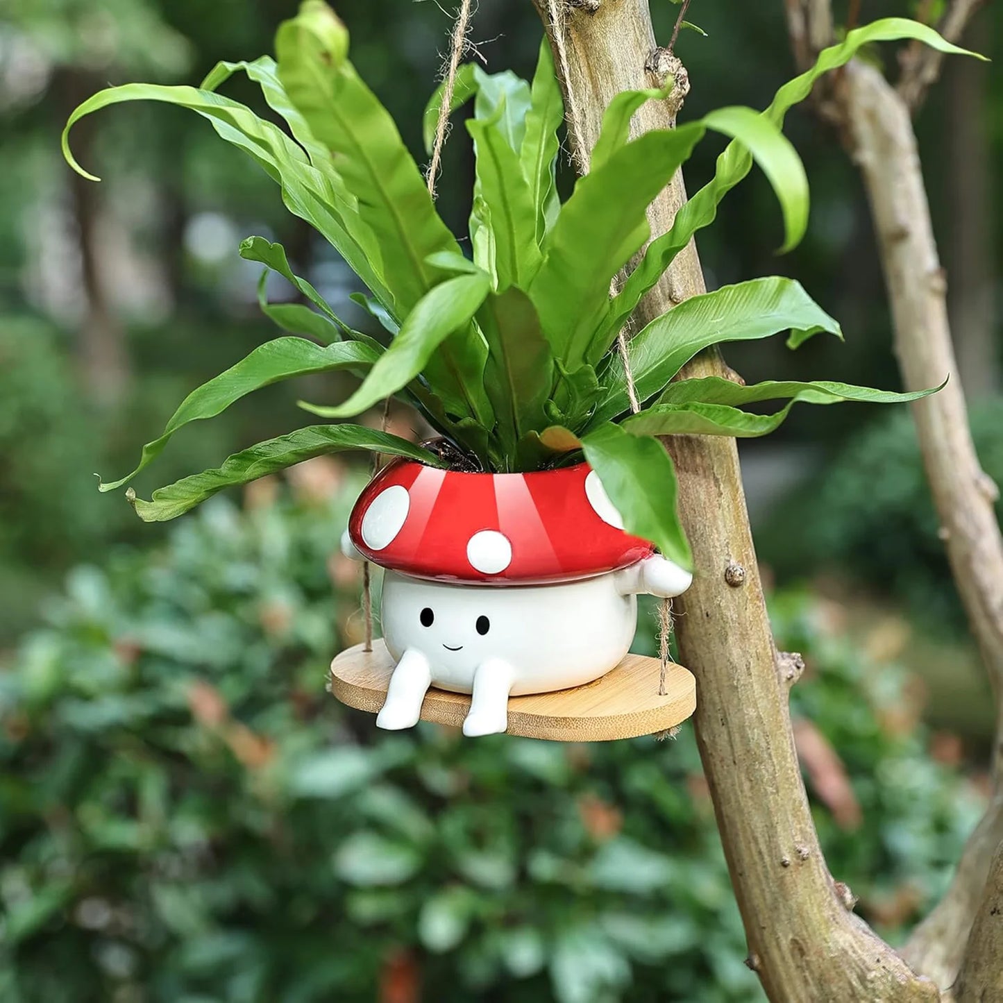 Mushroom Swing Face Planter Pot