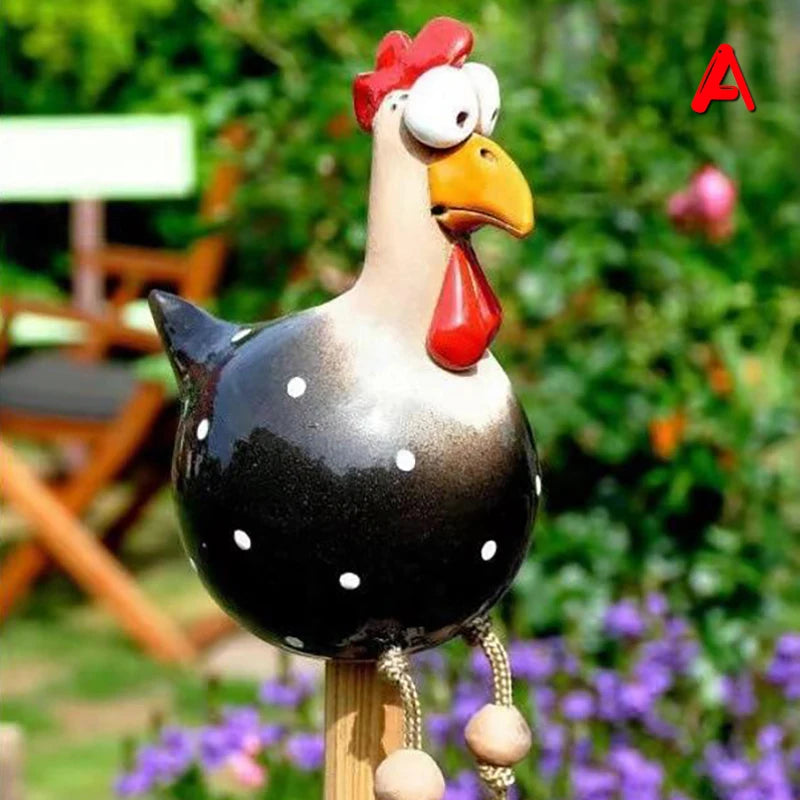 Funny Chicken Fence Decor