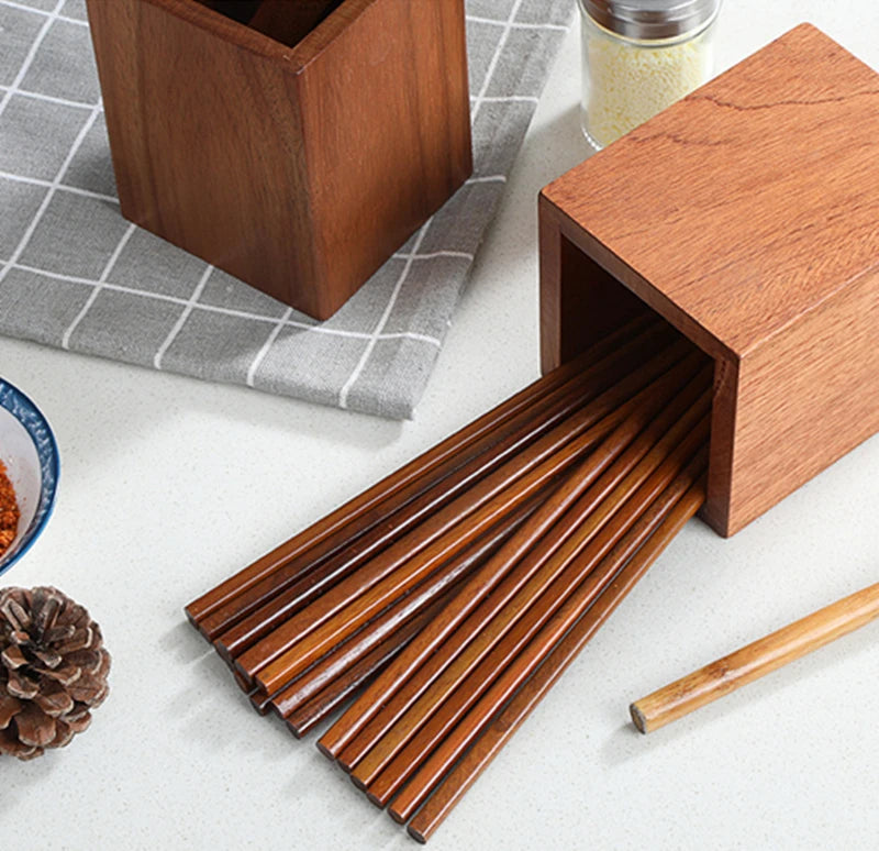 Natural Ebony Wood Chopstick Holder