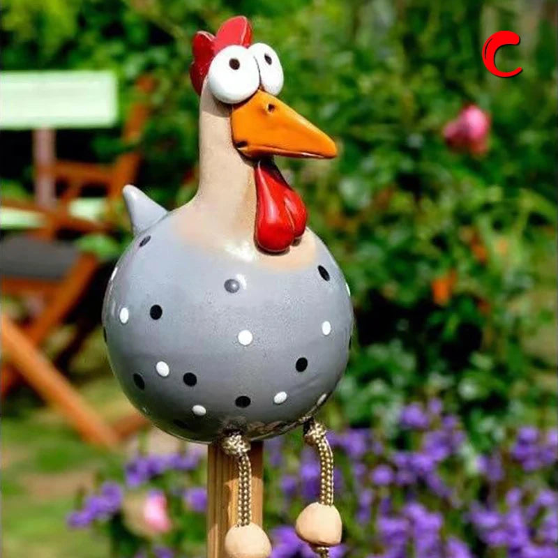 Funny Chicken Fence Decor