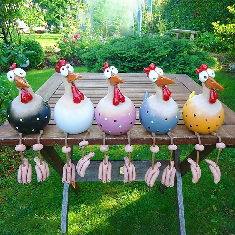 Funny Chicken Fence Decor