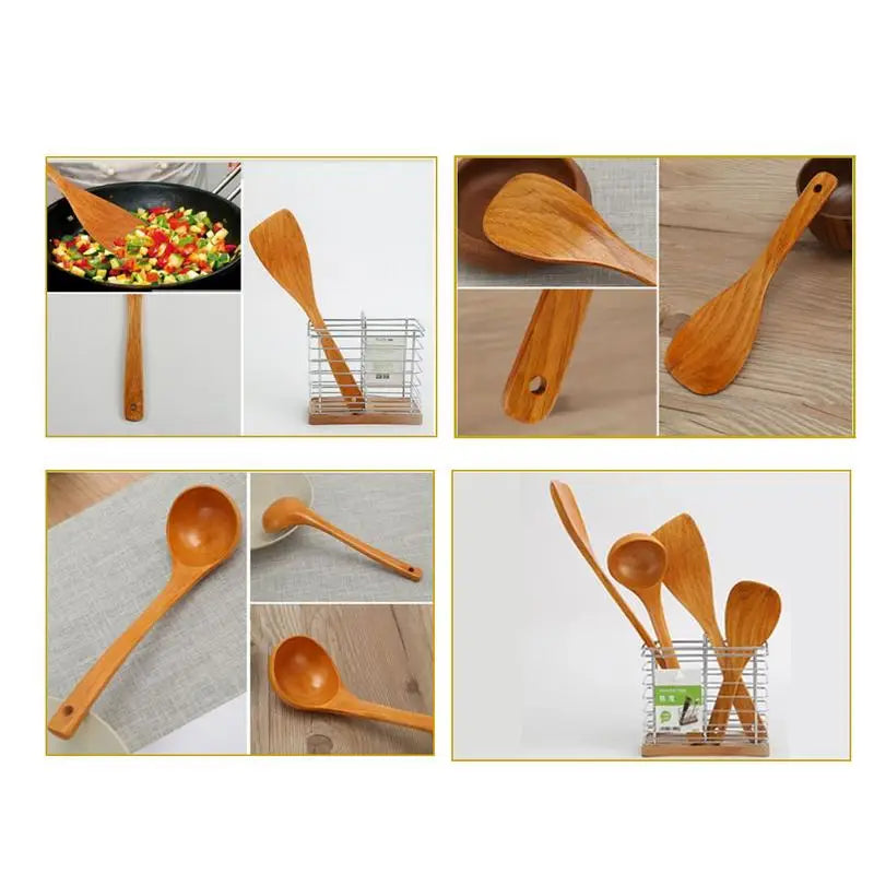 Tableware Spatula Set Wooden Frying Shovel Rice Soup Spoon