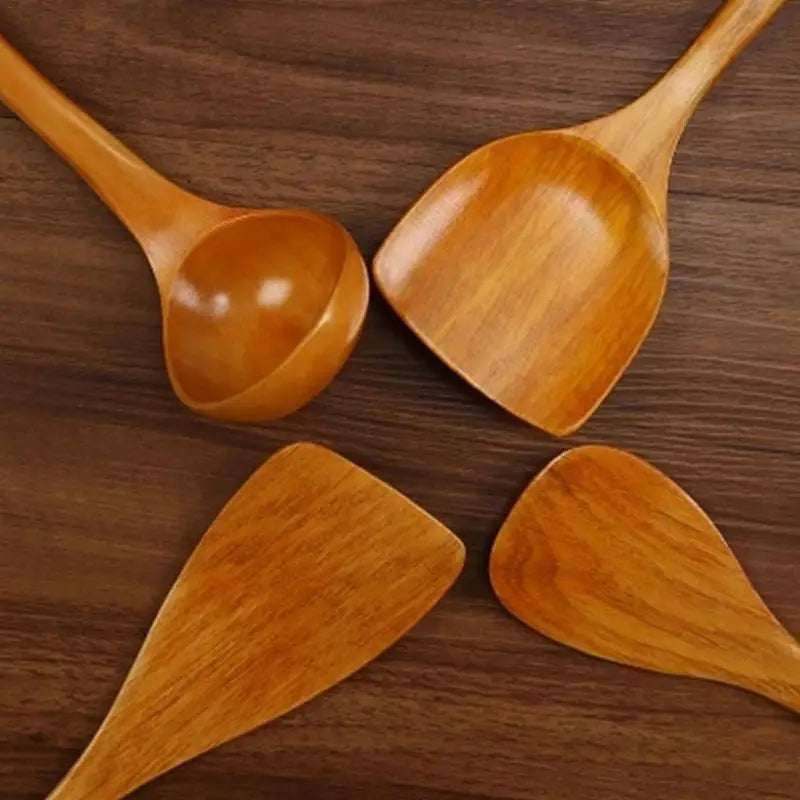 Tableware Spatula Set Wooden Frying Shovel Rice Soup Spoon