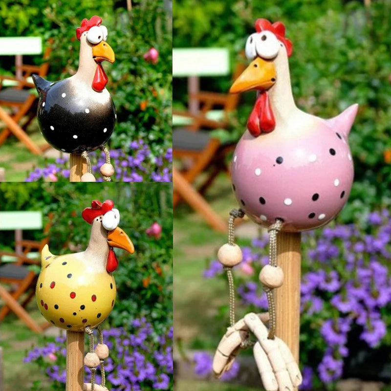 Funny Chicken Fence Decor