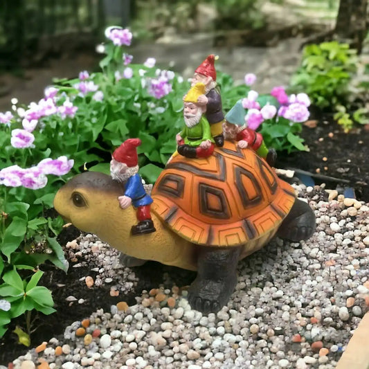 Garden Gnome Turtle Statues Yard Art