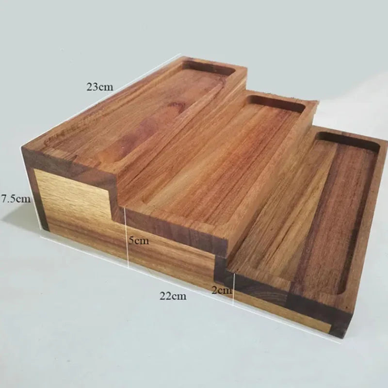 Tier Acacia Wood Kitchen Spice Rack