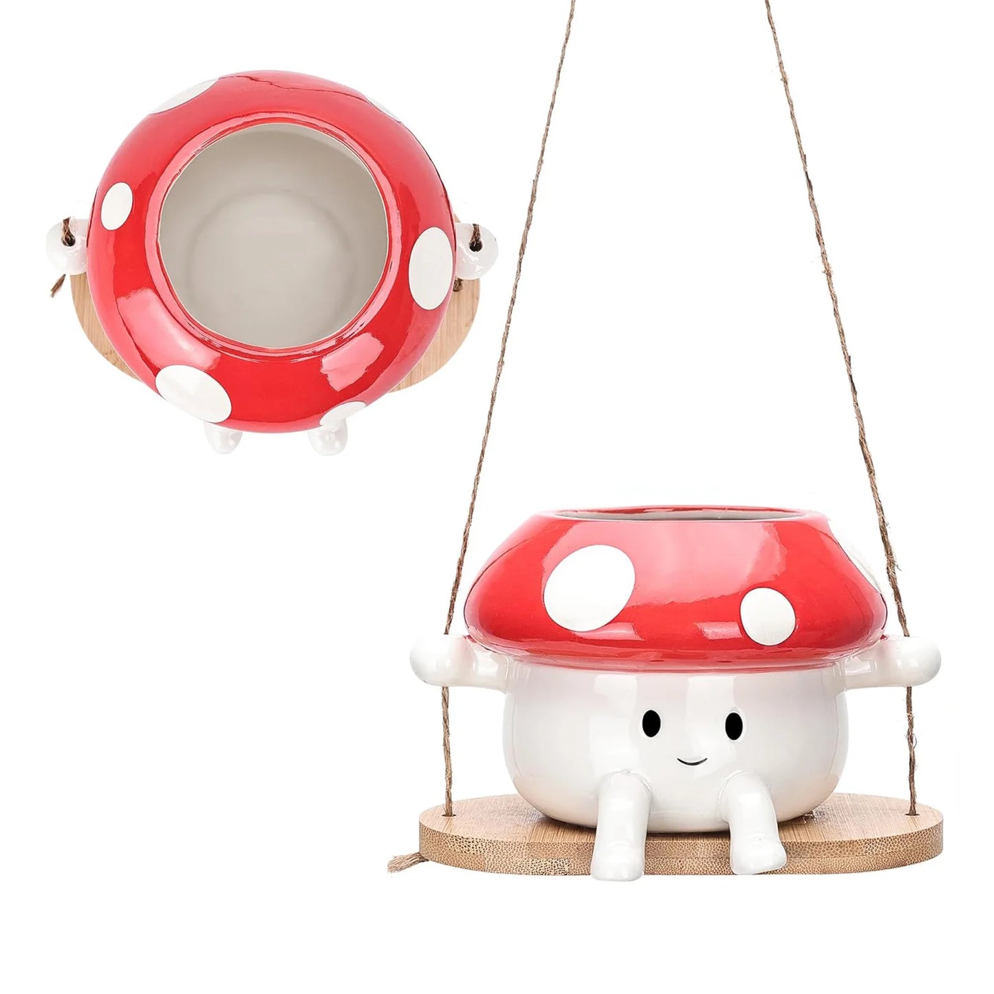 Mushroom Swing Face Planter Pot