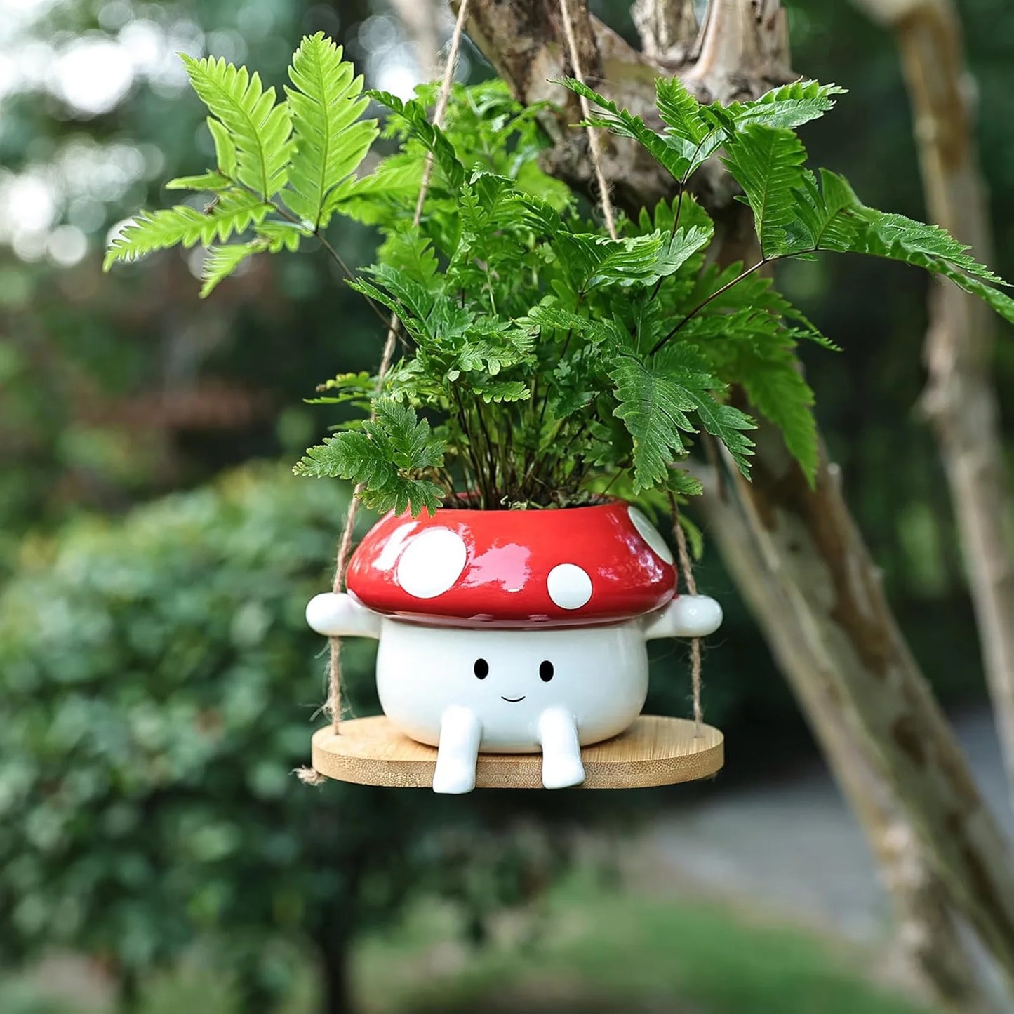 Mushroom Swing Face Planter Pot