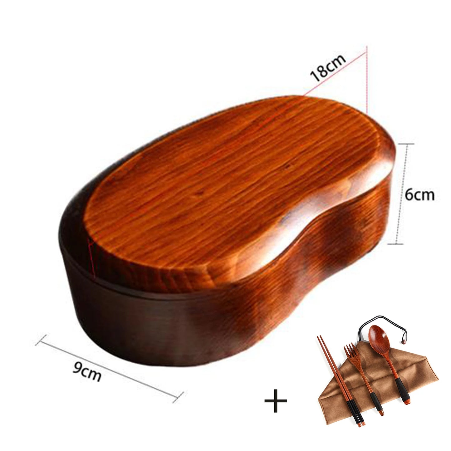 Double Layer Bento Box - Wooden Lunch Box for Home, Kids, Camping & Picnic