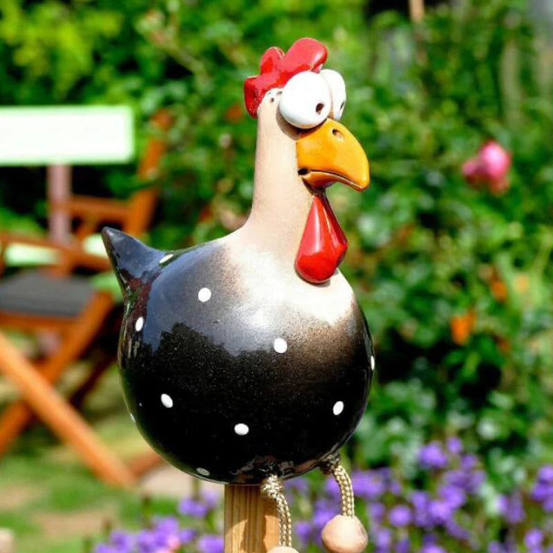 Funny Chicken Fence Decor